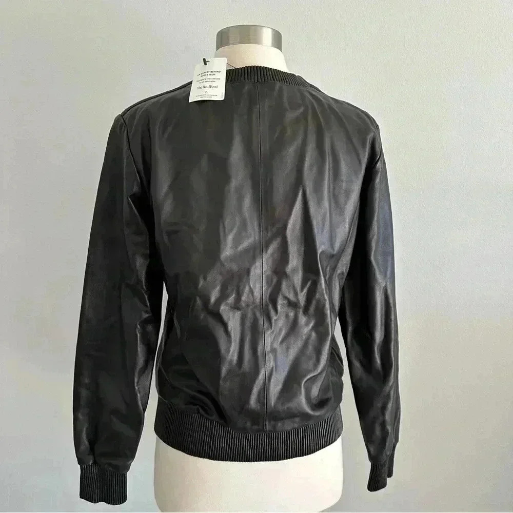 Givenchy Lambskin Leather Crewneck Sweatshirt Top Buttery Soft 38/ XS - Picture 2 of 14